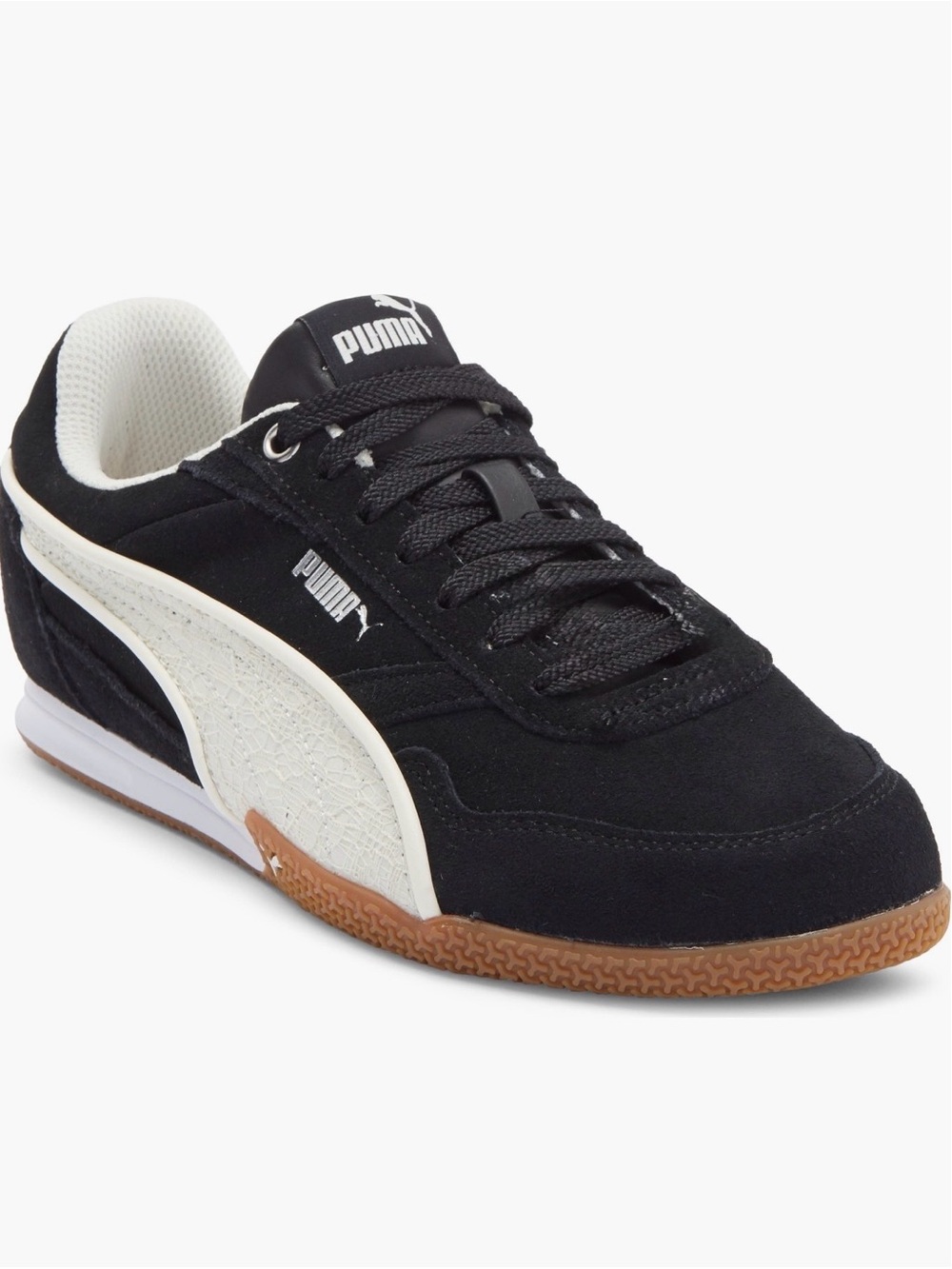 Puma Women’s Black & White Suede Trainer